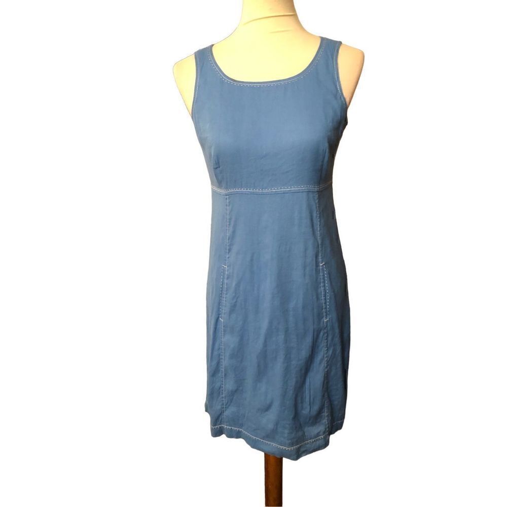 Tahari linen blend fully lined jumper dress with exposed stitching Size 4